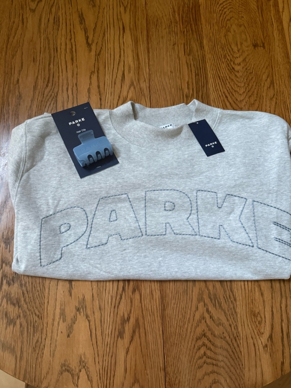 Parke Women's Heather Gray Embroidered Logo Sweatshirt